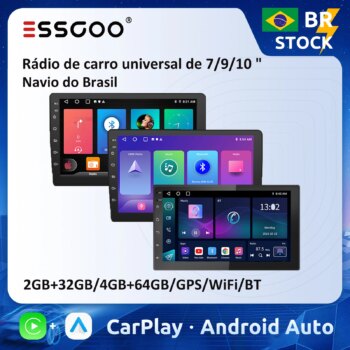 1005007928559300-Central Multimídia Essgoo Android 13 com CarPlay e Tela Touch
