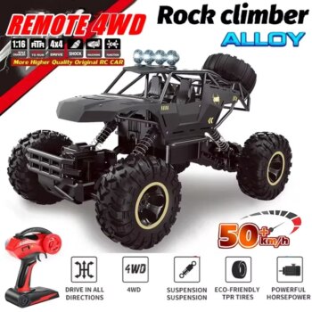 1005008386752846-Carrinho de Controle Remoto 4x4 Rock Crawler 37cm