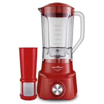 20975432928-Liquidificador Britânia Diamante Vermelho 4 velocidades 1050W