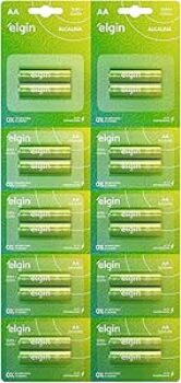B09HJTJ697-Pilhas Elgin AA Alcalinas Pack com 20 Unidades