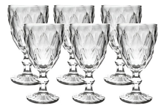 MLB3759555259-Jogo de  6 Taças Diamante de Vidro  260 ml