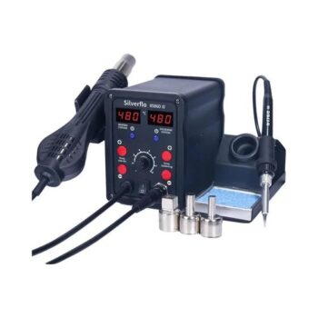 cb66a43j69-Estação de Solda 2 em 1 Silverflo 8586D - Pistola de Ar Quente com Display Digital