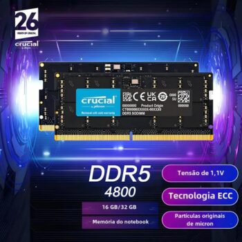 ff6dj5795c-Memória RAM para Notebook Crucial 16GB DDR5 5600MHz