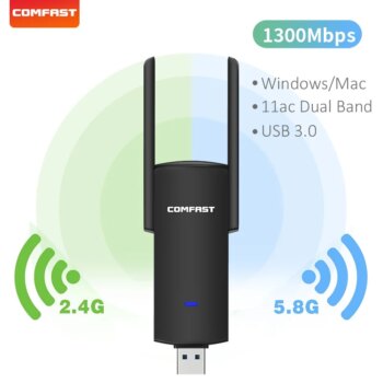 1005001311214882-Wifi USB 3.0 comfast Dual Band 1300Mbps 3 Unidades
