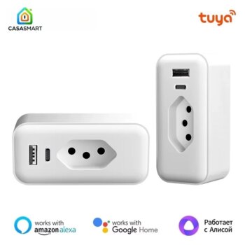 1005008230508205-Tomada Inteligente Wifi com Portas USB A e Tipo C