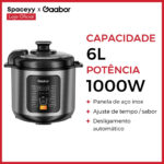 19458126492-Panela de Pressão Elétrica Gaabor 6L 1000W - 8 Funções