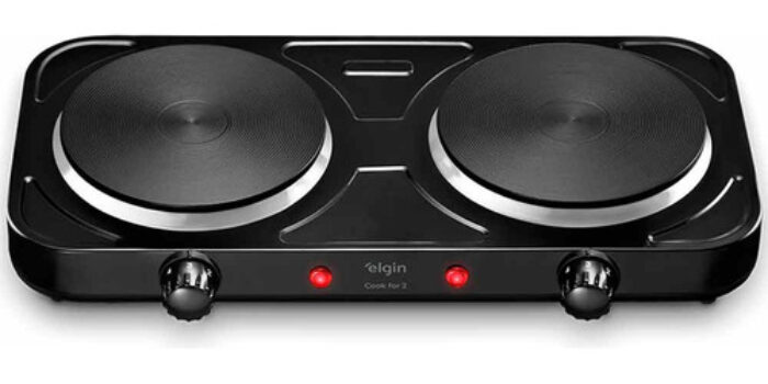 MLB22305960-Fogão Cooktop Elétrico Elgin 2 Bocas Preto 127v