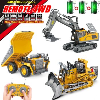 1005006870991534-Escavadeira RC 4x4 em Liga Metálica com Tração 4WD