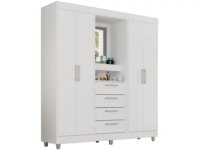 1005007515719271-Guarda-roupa com Espelho 4 Portas 4 Gavetas Araplac Pequim