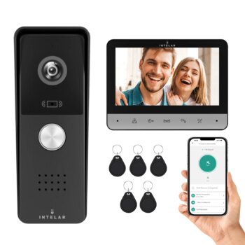 1005008678687489-Intelar IN-072 Campainha Sem Fio Com Câmera E Intercomunicador De Vídeo