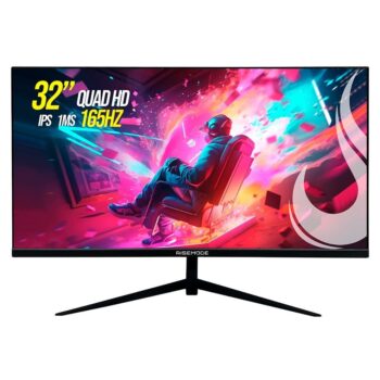 515045-Monitor Gamer Rise Mode 32 2K 165Hz 1ms IPS Preto HDMI DisplayPort sRGB 99% Suporte Vesa