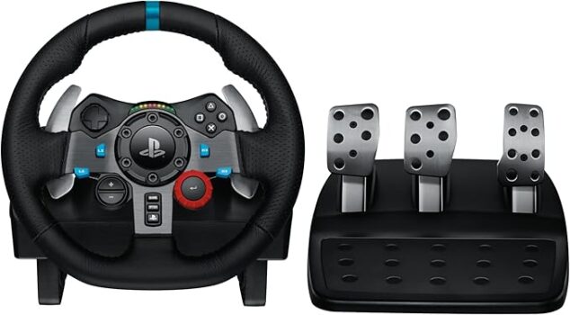 B017RBNOI4-Volante Logitech G29 Driving Force com Pedais e Force Feedback