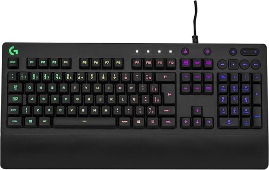 B081P3Z565-Teclado Gamer Logitech G213 RGB ABNT2 com Controles de Mídia