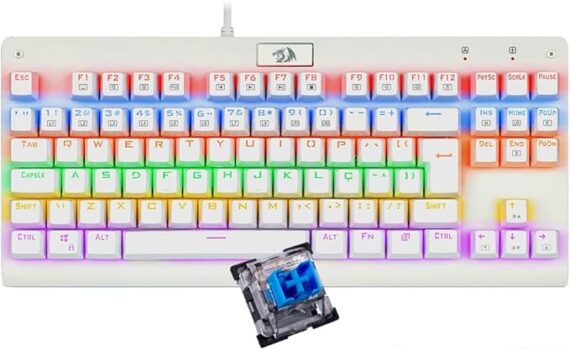 B08ZJWR4YM-Teclado Mecânico Gamer Redragon K568W R Dark Avenger Rainbow Switch