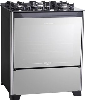 B09HL67PHS-Fogão 5 Bocas Dako Magister Style com Mesa de Vidro e Tripla Chama Bivolt