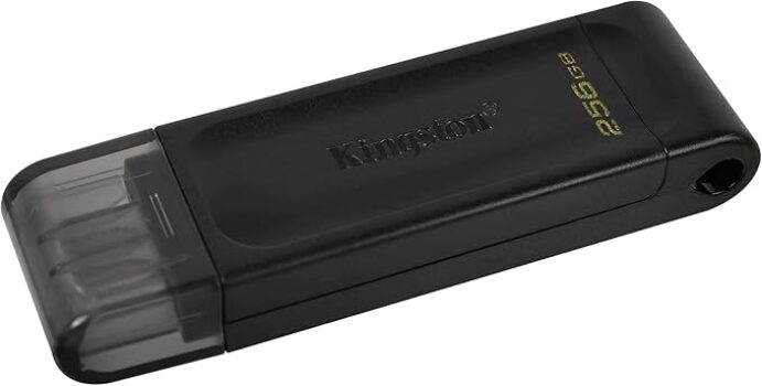 B0BSGD5ZB8-Pendrive Kingston 256GB USB-C 3.2 DT70