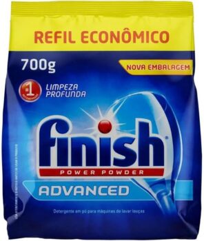 B0BZWZ2385-Detergente para Máquinas de Lavar Louças em Pó Finish Power Powder Advanced Refil Econômico 700g