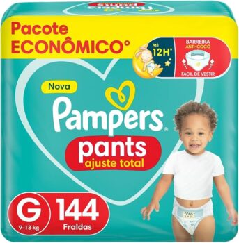 B0CGYR8GBT-Fralda Descartável Pampers Pants Ajuste Total Tamanho G 144 Unidades
