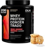 B0CLTNBPL6-Whey Protein Concentrado Butter Cookies Pote 450g Contribui para o Ganho Muscular Hipertrofia Dux Human Health