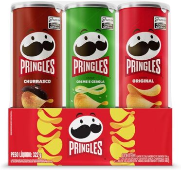 B0F35GPLGV-Pringles Pack Batata Frita 3 Sabores Creme Cebola e Churrasco