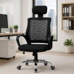 B0F6BL447S-Cadeira de Escritório Ergonômica Ajustável com Apoio Cabeça