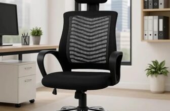 B0F6BL447S-Cadeira de Escritório Ergonômica Ajustável com Apoio Cabeça