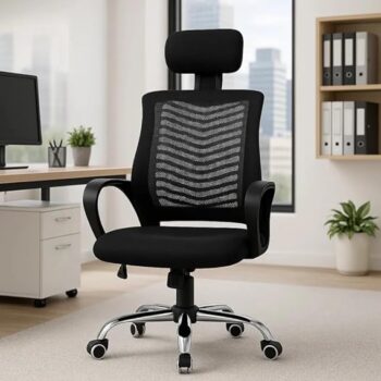 B0F6BL447S-Cadeira de Escritório Ergonômica Ajustável com Apoio Cabeça