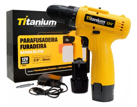 MLB1534951344-Parafusadeira Furadeira Titanium 12V T12 3/8 1350rpm