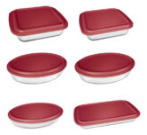 MLB27411322-Conjunto Assadeiras 6 peças com Tampa Vermelha Marinex