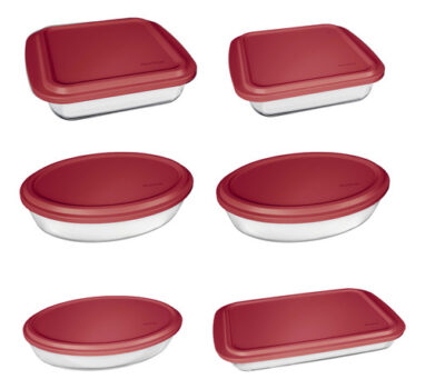 MLB27411322-Conjunto Assadeiras 6 peças com Tampa Vermelha Marinex