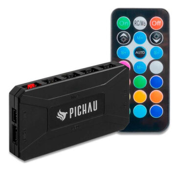 MLB37022217-Controlador Pwm E Argb Pichau Feather P1 Pwm 4pin + 5p Argb