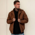 MLB3801563552-Casaco Masculino Plus Size Jaqueta Sarja Forrada com Capuz