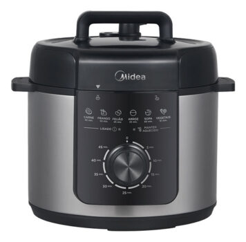 MLB3948125943-Panela de Pressão Mecânica Preta e Inox 4L Midea
