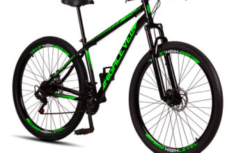 MLB4280749862-Bicicleta Aro 29 Aço Carbono KSVJ Freios a Disco Suspensão 21 Velocidades