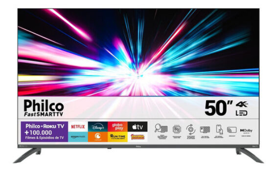 MLB44408782-Smart TV 50" Philco PTV50VA4REGB Roku LED Dolby Audio