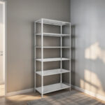 MLB5161487744-Estante Aço Cinza 5 Bandejas 30x90cm 150kg