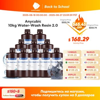 1005004100153518-Anycubic Resina Lavável em Água 2.0 10kg