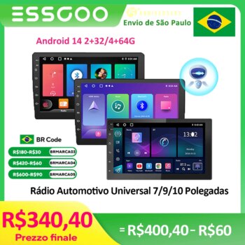 1005005214745518-Central Multimídia 2 DIN 7" / 9" / 10" ESSGOO