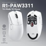1005006322589727-Attack Shark R1 Mouse Bluetooth 1000 Hz 18000 DPI Paw3311 Conexão Tripla Macro para Jogos