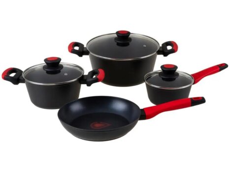 1005007518215129-Jogo de Panelas Bergner Antiaderente de Alumínio Preto 4 Peças Chroma
