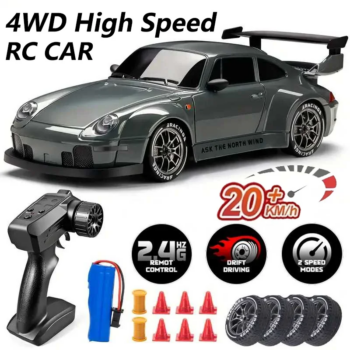 1005008630318022-Carrinho de Controle Remoto Porsche 993 Drift 4WD Escala 1:24