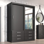 MLB-26115226-Guarda Roupa Solteiro Capri 2 Portas 6 Gavetas com Espelho