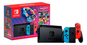 MLB5223323482-Nintendo Switch com Mario Kart 8 Deluxe Neon