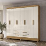 chaj60a44h-Moval Florida Guarda Roupa Casal 8 Portas 4 Gavetas
