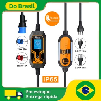 1005006550704179-Feyree Carregador Portátil EV Tipo 2 Multi-Potência até 11kW