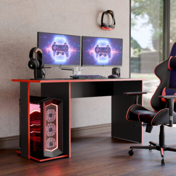 21799577543-Mesa Escrivaninha Gamer com Espaço para Gabinete e Monitores