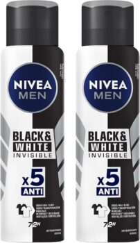 B08NX5DKM1-Nivea Men Desodorante Aerosol Black&White Invisible 72h 150ml Kit 2 Unidades