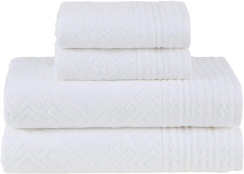 B08TRCKTNF-Buddemeyer Concórdia Jogo de Toalhas Gigante Branco 4 Peças