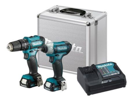 MLB20616604-Combo Parafusadeira/Furadeira de Impacto + Parafusadeira de Impacto a Bateria 12V com Maleta MAKITA-CLX228SAX