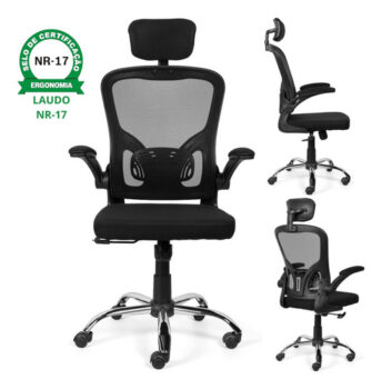 MLB27430072-Cadeira De Escritório Ergonômica Laudo NR17